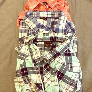 Lot of three button down plaid shirts